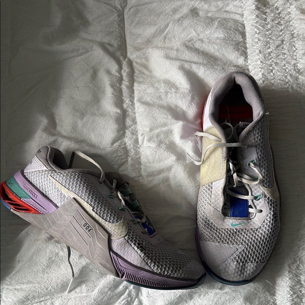 Gray and Multicolor Athletic Shoes